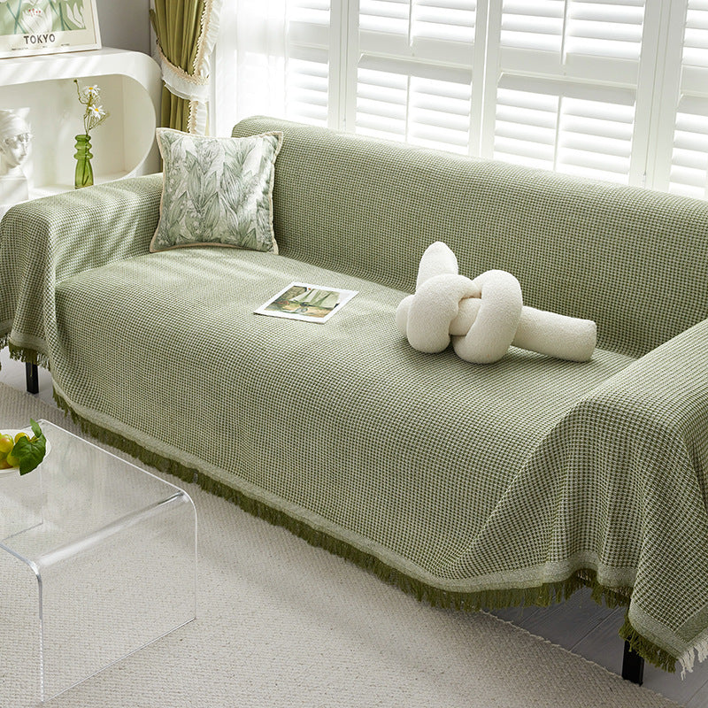 180*260CM Green Premium Polyester Sofa Throw Blanket, Multi-Seasonal Use, Sofa Protector V888-ELOSUNG21113