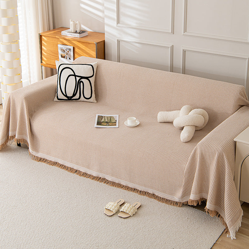 180*340CM Light Brown Premium Polyester Sofa Throw Blanket, Multi-Seasonal Use, Sofa Protector V888-ELOSUNG21118