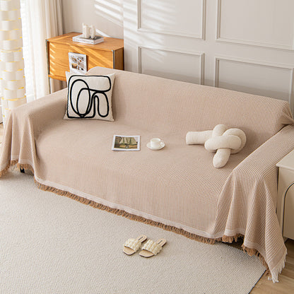 180*340CM Light Brown Premium Polyester Sofa Throw Blanket, Multi-Seasonal Use, Sofa Protector V888-ELOSUNG21118