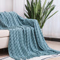 130*180CM Blue Modern Knitted Throw Blanket with Tassels - Soft & Lightweight for Sofa, Bed, and Office V888-ELOSUNG21130