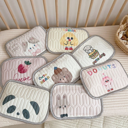 Cheese Pattern 2 Piece Set Kids Cooling Pad Set - 60x120cm Cartoon Latex Mattress Protector, Pillow V888-ELOSUNG21135