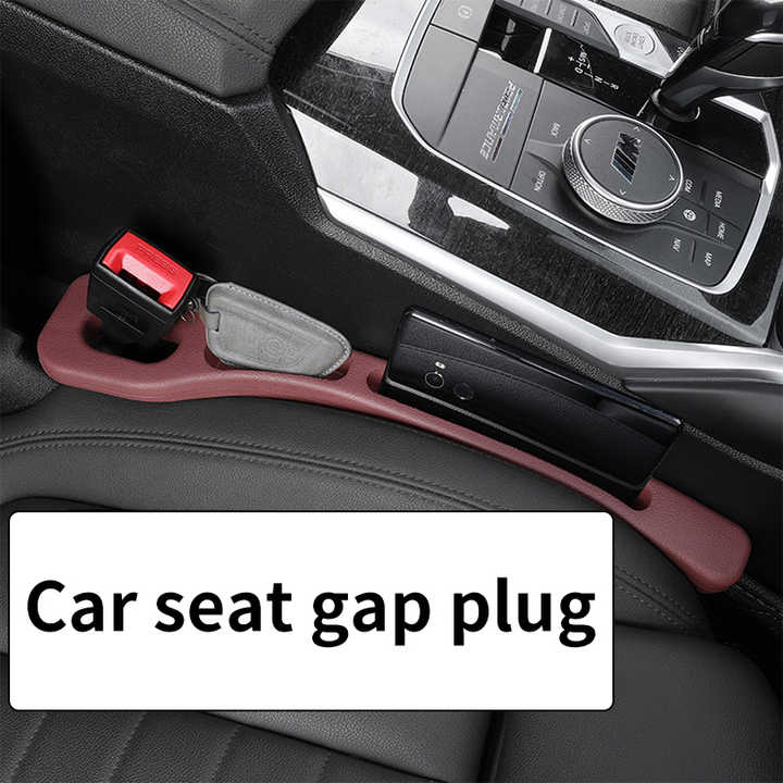 Black Car Seat Gap Filler - 2 Pieces Car Interior Storage Organizer for Front Seat Seam V888-ELOSUNG21162