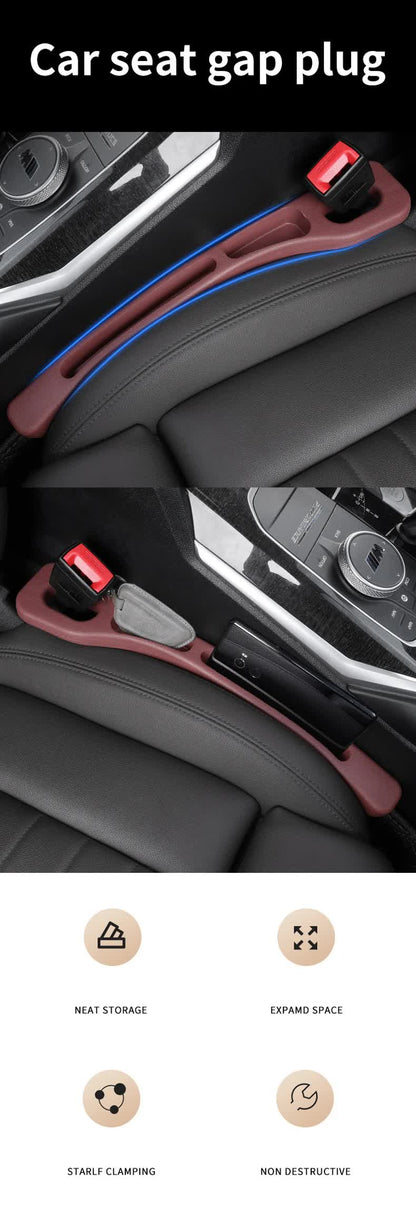 Black Car Seat Gap Filler - 2 Pieces Car Interior Storage Organizer for Front Seat Seam V888-ELOSUNG21162