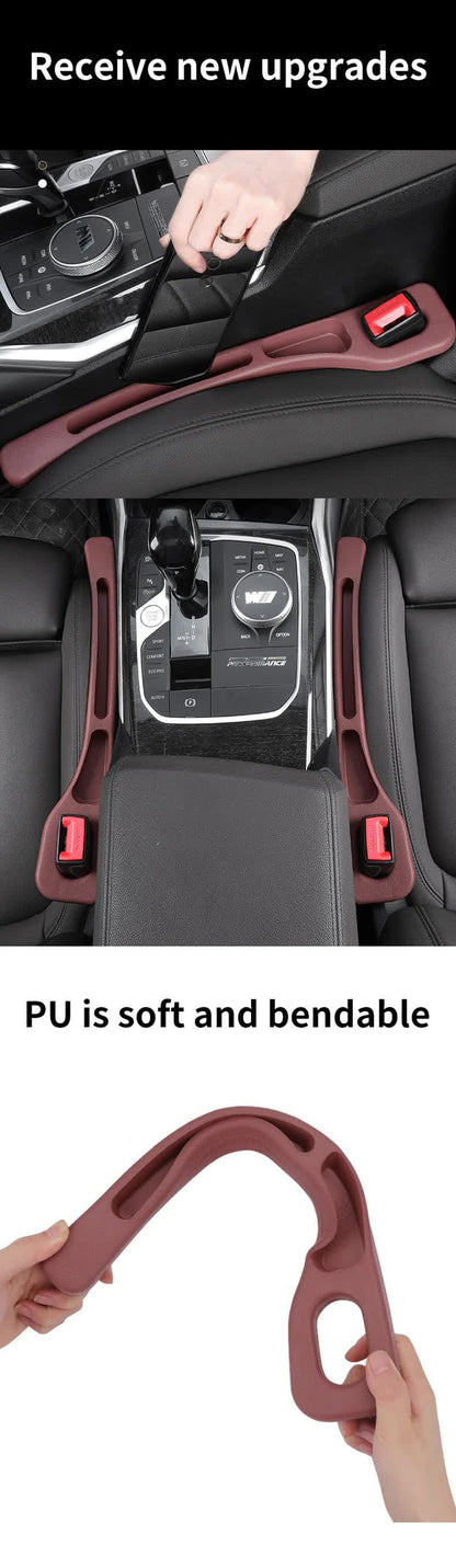Black Car Seat Gap Filler - 2 Pieces Car Interior Storage Organizer for Front Seat Seam V888-ELOSUNG21162