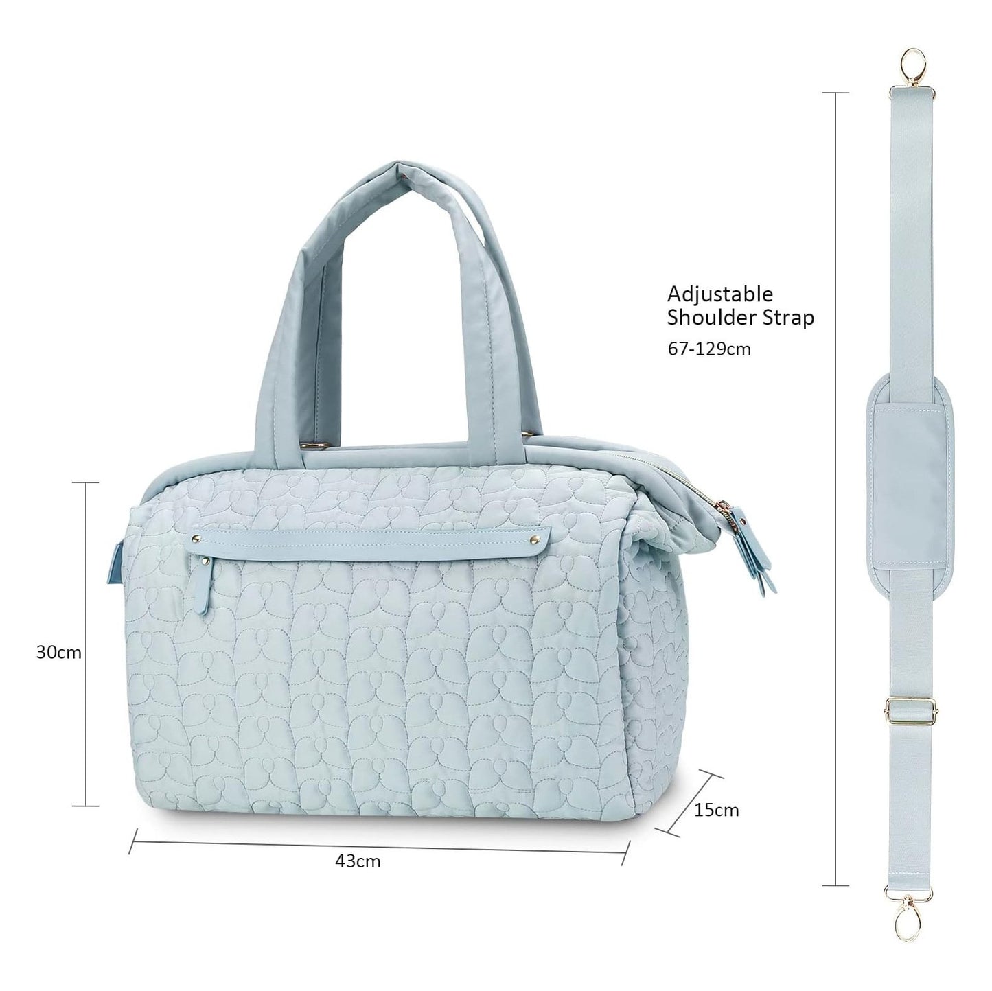 Pink Quilted Pattern Large Capacity Mummy Bag - Stylish Baby Diaper Bag for Moms, Baby Stroller Bag with V888-ELOSUNG21168