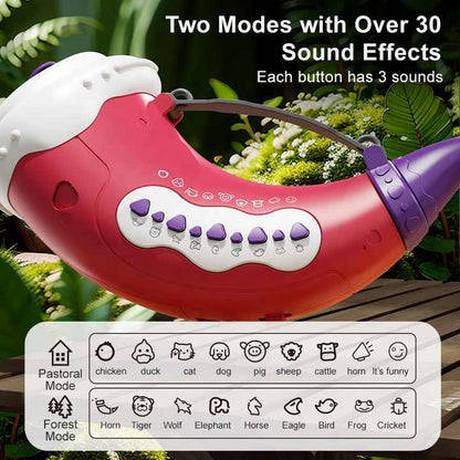 Yellow Interactive Animal Sound Whistle Horn for Kids - Lung Capacity Training and 30+ Sound Effects Toy V888-ELOSUNG21177