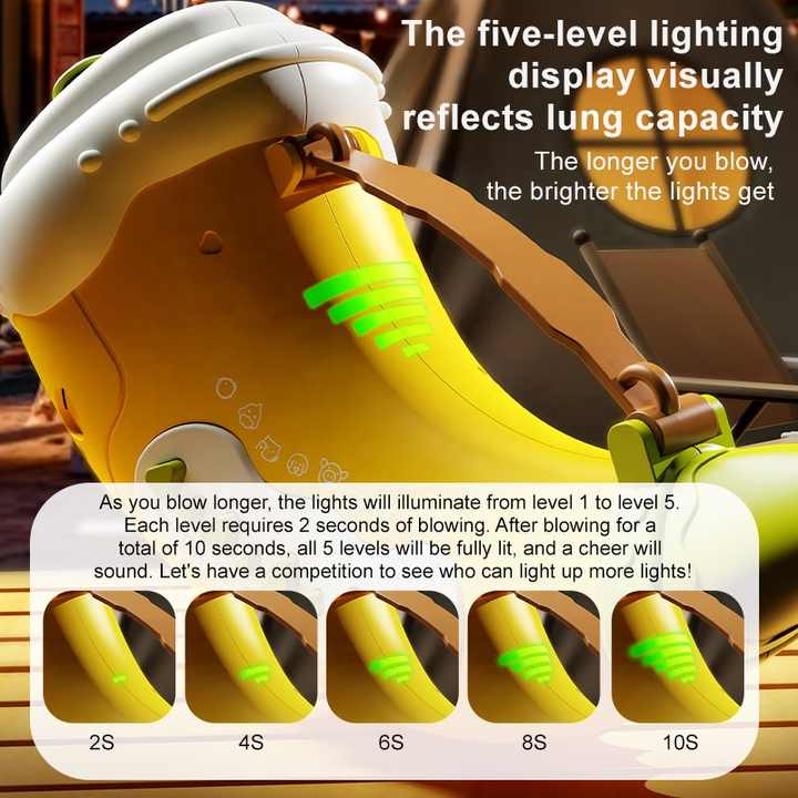 Yellow Interactive Animal Sound Whistle Horn for Kids - Lung Capacity Training and 30+ Sound Effects Toy V888-ELOSUNG21177
