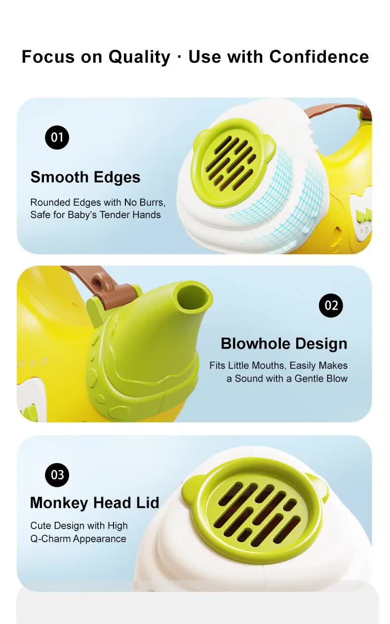 Yellow Interactive Animal Sound Whistle Horn for Kids - Lung Capacity Training and 30+ Sound Effects Toy V888-ELOSUNG21177