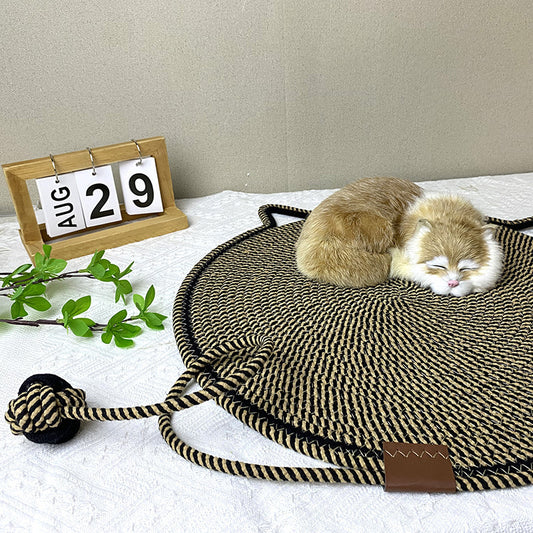 3 Pcs Black And Brown Durable Cat Scratching Mat with Attached Toy Ball - Washable and Multi-Functional, V888-ELOSUNG21196
