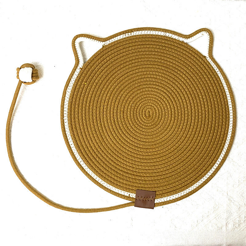 3 Pcs Brown Durable Cat Scratching Mat with Attached Toy Ball - Washable and Multi-Functional, Ideal for V888-ELOSUNG21197