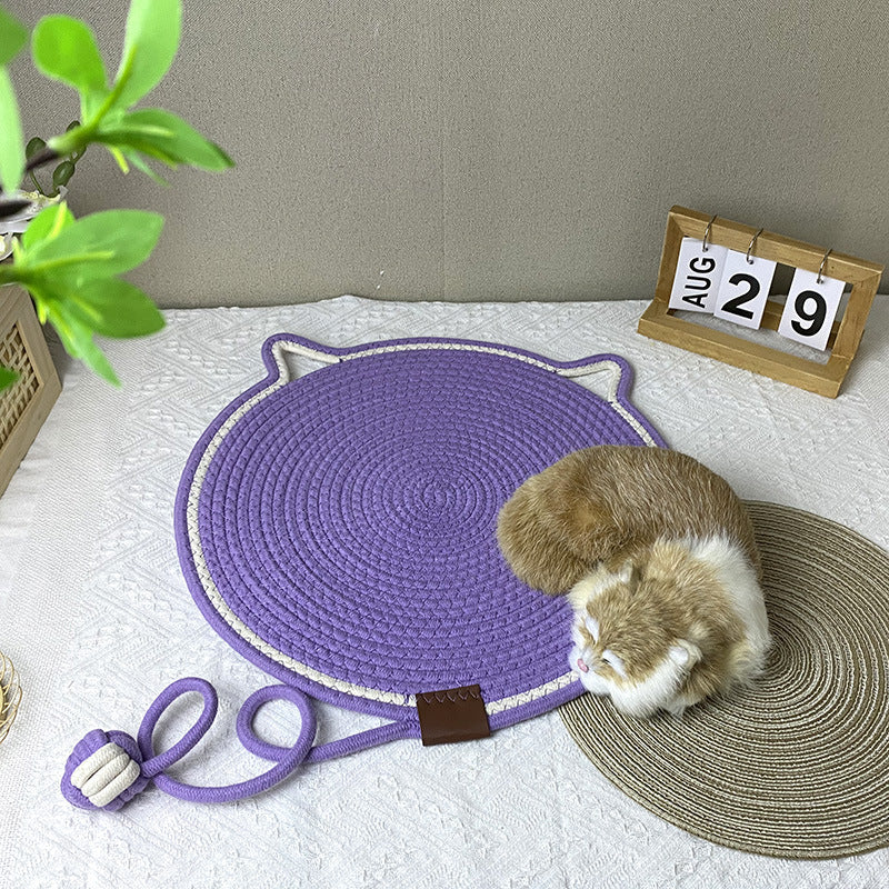3 Pcs Brown Durable Cat Scratching Mat with Attached Toy Ball - Washable and Multi-Functional, Ideal for V888-ELOSUNG21197