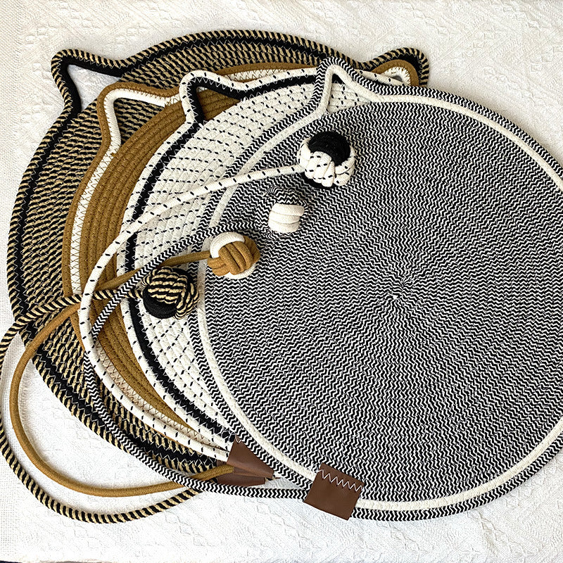 3 Pcs Grey Durable Cat Scratching Mat with Attached Toy Ball - Washable and Multi-Functional, Ideal for Cats' V888-ELOSUNG21198