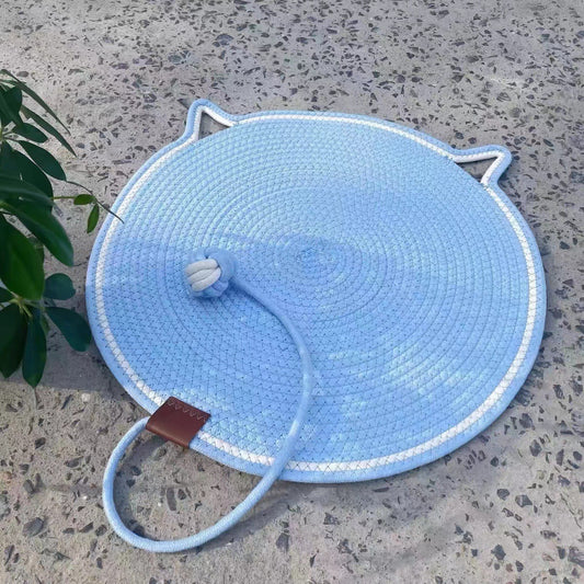 3 Pcs Blue Durable Cat Scratching Mat with Attached Toy Ball - Washable and Multi-Functional, Ideal for Cats' V888-ELOSUNG21202