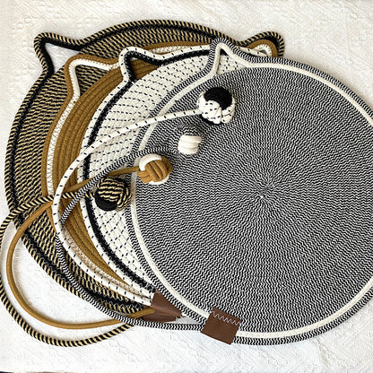 3 Pcs Blue Durable Cat Scratching Mat with Attached Toy Ball - Washable and Multi-Functional, Ideal for Cats' V888-ELOSUNG21202