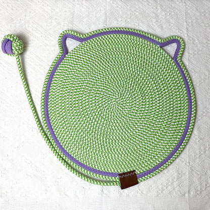 3 Pcs Green Durable Cat Scratching Mat with Attached Toy Ball - Washable and Multi-Functional, Ideal for V888-ELOSUNG21203