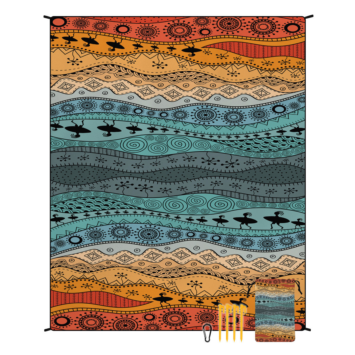 Style STD-001-12 Colorful Quick Dry Beach Mat Sand Proof Waterproof Outdoor Picnic Blanket - Compact & V888-ELOSUNG21221