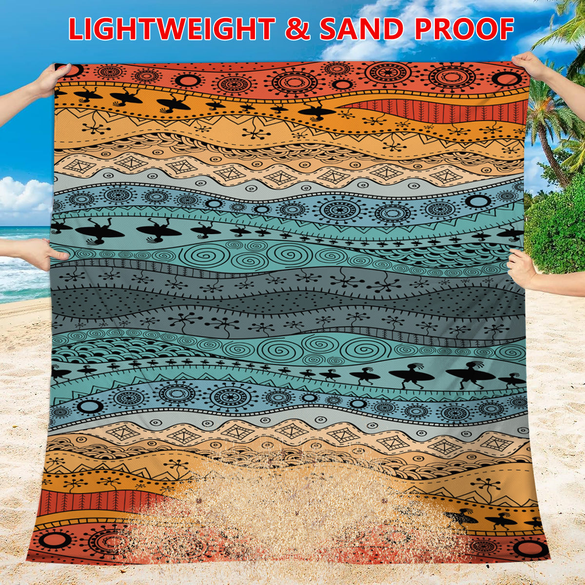 Style STD-001-17 Brown Quick Dry Beach Mat Sand Proof Waterproof Outdoor Picnic Blanket - Compact & V888-ELOSUNG21226