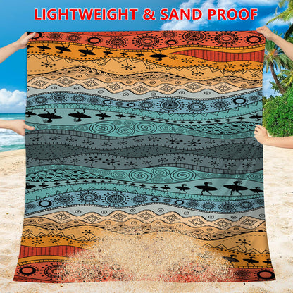 Style STD-001-17 Brown Quick Dry Beach Mat Sand Proof Waterproof Outdoor Picnic Blanket - Compact & V888-ELOSUNG21226