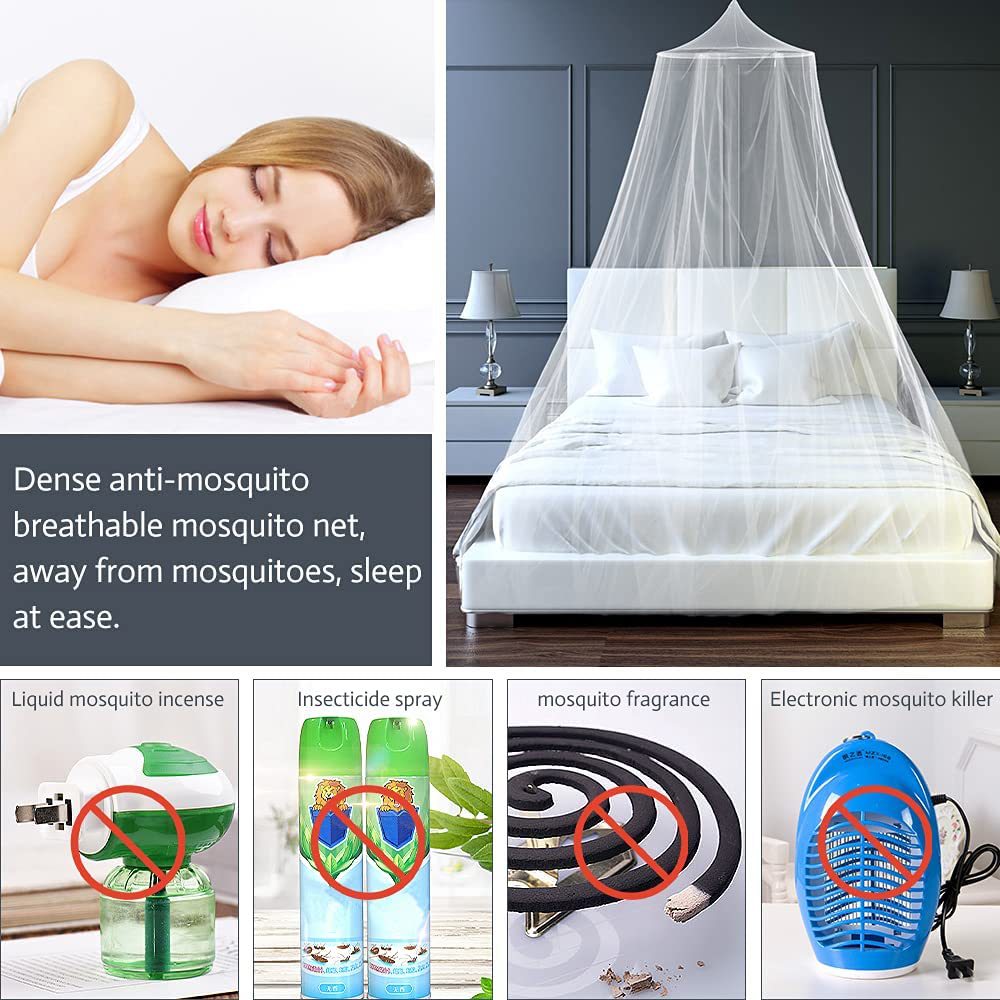 Pink Hanging Princess Bed Canopy Mosquito Net - Dome Bedding for Dorm Rooms & Bedrooms (Fits 1.5m Beds) V888-ELOSUNG21271