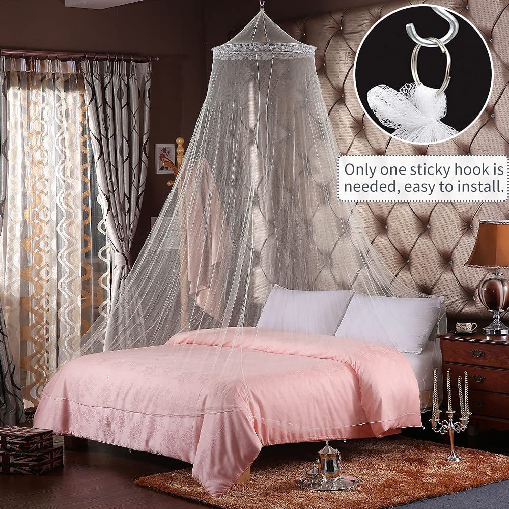 Pink Hanging Princess Bed Canopy Mosquito Net - Dome Bedding for Dorm Rooms & Bedrooms (Fits 1.5m Beds) V888-ELOSUNG21271