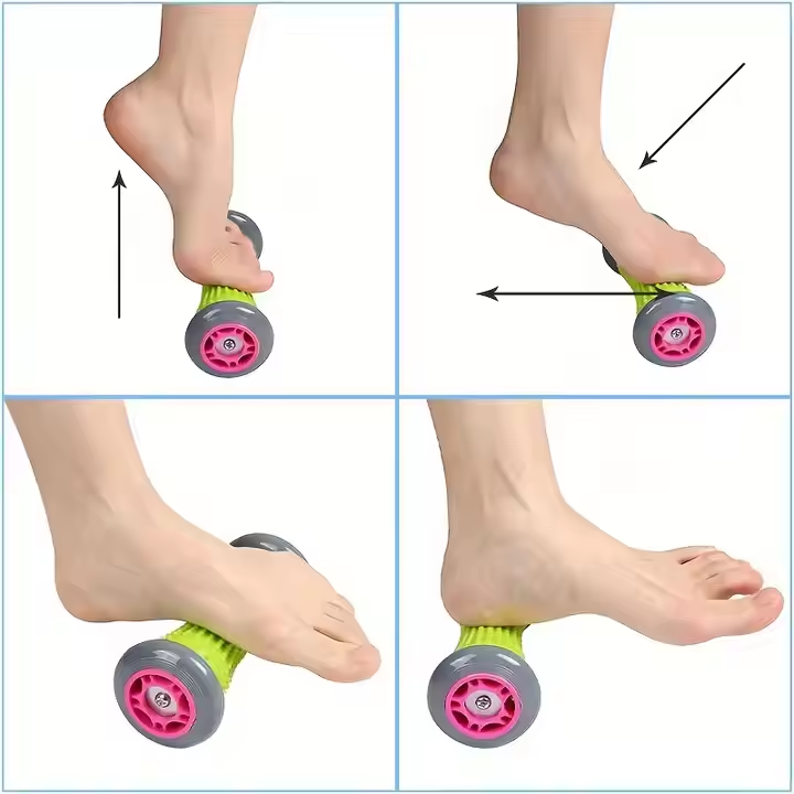 Grey And Black Foot Massage Roller - Plantar Fasciitis & Muscle Relief Tool V888-ELOSUNG21351