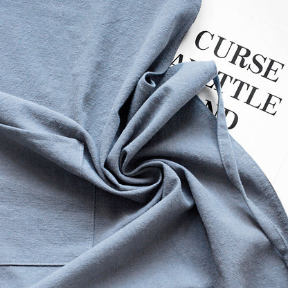 Black Cotton Linen H-Back Apron - Solid Color Kitchen Cooking Apron with Pocket V888-ELOSUNG21366
