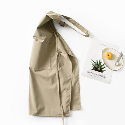 Beige Waterproof & Oil-Proof Apron - Adjustable Kitchen Apron with Pockets V888-ELOSUNG21367