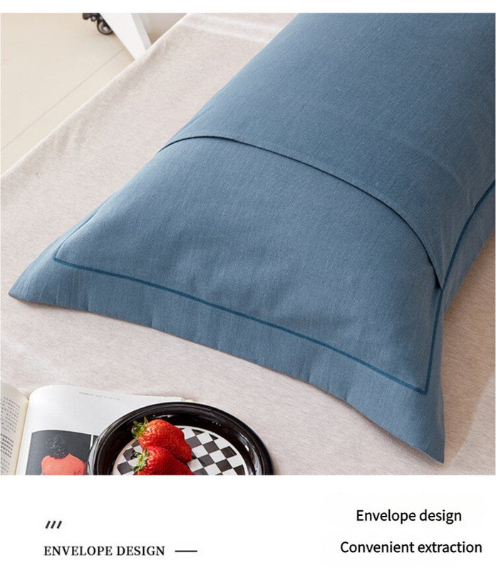 Dark Purple Pure Cotton Flannel Pillowcase Set - Soft, Thickened, Solid Color (Pair, 48x74cm) V888-ELOSUNG21439