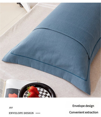 Dark Purple Pure Cotton Flannel Pillowcase Set - Soft, Thickened, Solid Color (Pair, 48x74cm) V888-ELOSUNG21439