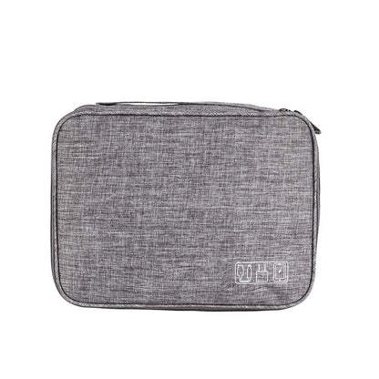 Grey Durable Three-Layer Earphone & Digital Organizer - Waterproof Cosmetic & Cable Storage Pouch(Photography V888-ELOSUNG21599