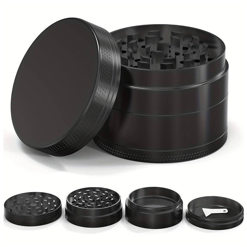 Grey Premium 4-Layer Zinc Alloy Herb Grinder - Magnetic Lid & Fine Grinding, 63mm, 162g V888-ELOSUNG21644