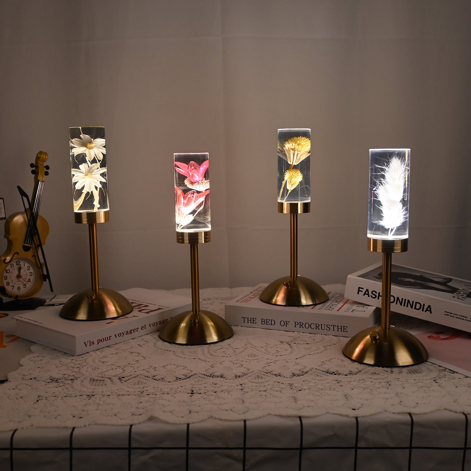 Gypsophila Paniculata Eternal Flower Acrylic Table Lamp - Color-Changing LED, USB Rechargeable, Touch Control V888-ELOSUNG21685