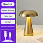 Bronze Metal Mushroom Table Lamp - Rechargeable Touch Control Ambient Light with Remote V888-ELOSUNG21726