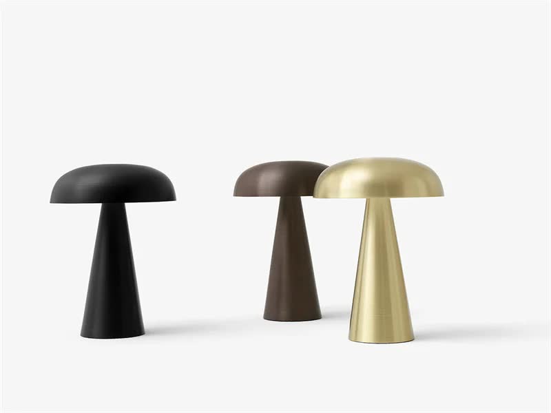 Bronze Metal Mushroom Table Lamp - Rechargeable Touch Control Ambient Light with Remote V888-ELOSUNG21726