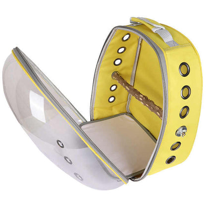 Grey Stylish Transparent PVC Pet Carrier Backpack - Large Capacity, Multi-Use for Birds & Cats(Including V888-ELOSUNG21776