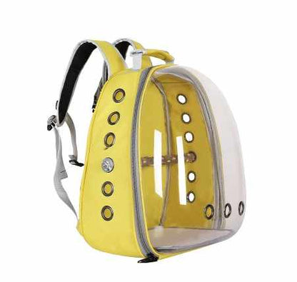 Grey Stylish Transparent PVC Pet Carrier Backpack - Large Capacity, Multi-Use for Birds & Cats(Including V888-ELOSUNG21776