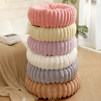 Purple Plush Pet Bed - 40cm Round Dog & Cat Mat, Cozy PP Cotton Filled, Comfortable Pet Supplies V888-ELOSUNG21847