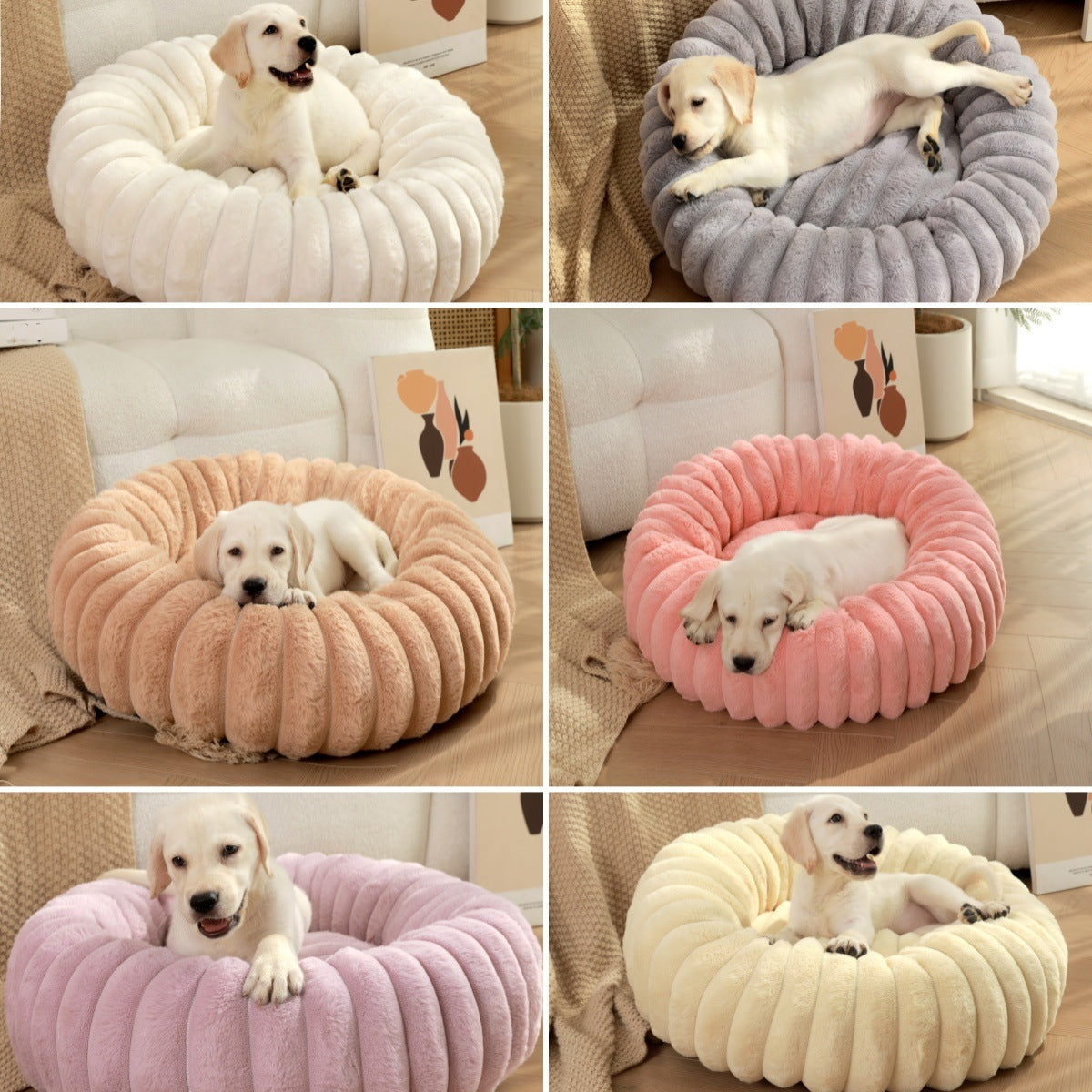 Purple Plush Pet Bed - 40cm Round Dog & Cat Mat, Cozy PP Cotton Filled, Comfortable Pet Supplies V888-ELOSUNG21847