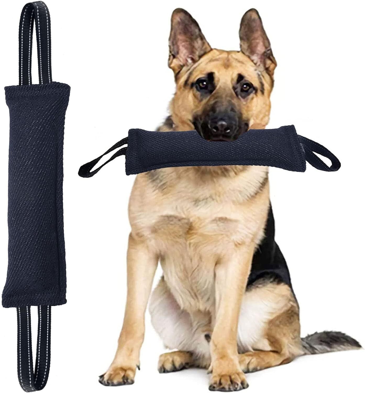 Black Durable 2-Pack Tug-of-War Dog Training Toy - Tear-Resistant, Safe & Interactive for All Breeds V888-ELOSUNG21853