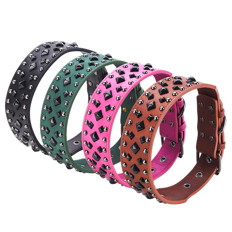 Size S Pink 1 pack Stylish PU Leather Dog Collar with Spikes - Adjustable, Durable & Comfortable for Medium V888-ELOSUNG21861