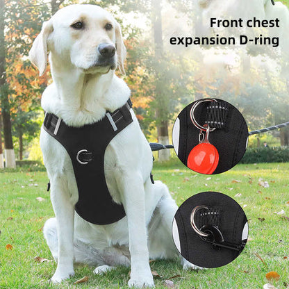 Size L Red Reflective No-Pull Dog Harness - Adjustable & Durable for Large Breeds, Anti-Escape Design V888-ELOSUNG21883