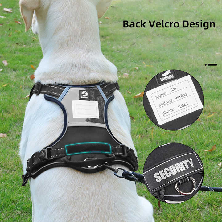 Size L Red Reflective No-Pull Dog Harness - Adjustable & Durable for Large Breeds, Anti-Escape Design V888-ELOSUNG21883