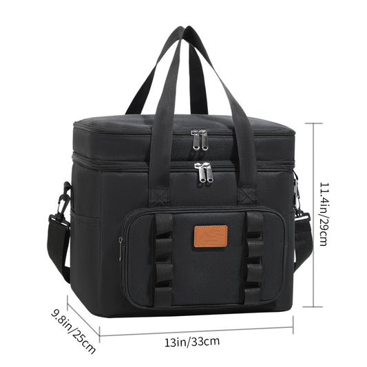 Black 23L Extra Large Insulated Cooler Bag with Double Layers - Perfect for Camping, Picnics, and Outdoor V888-ELOSUNG21914