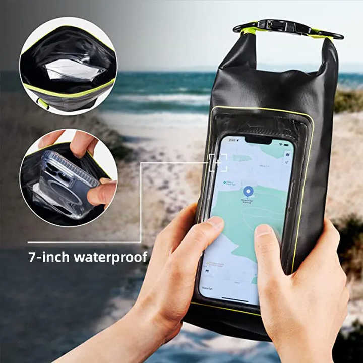 Orange 2L Waterproof Phone Pouch - Multi-Functional PVC Dry Bag for Swimming and Water Activities V888-ELOSUNG21928
