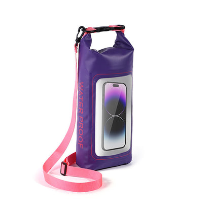 Purple 2L Waterproof Phone Pouch - Multi-Functional PVC Dry Bag for Swimming and Water Activities V888-ELOSUNG21929