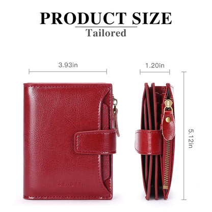 Brown Premium Genuine Leather RFID Blocking Women's Wallet - Lightweight, Multi-Functional, and Stylish V888-ELOSUNG21962