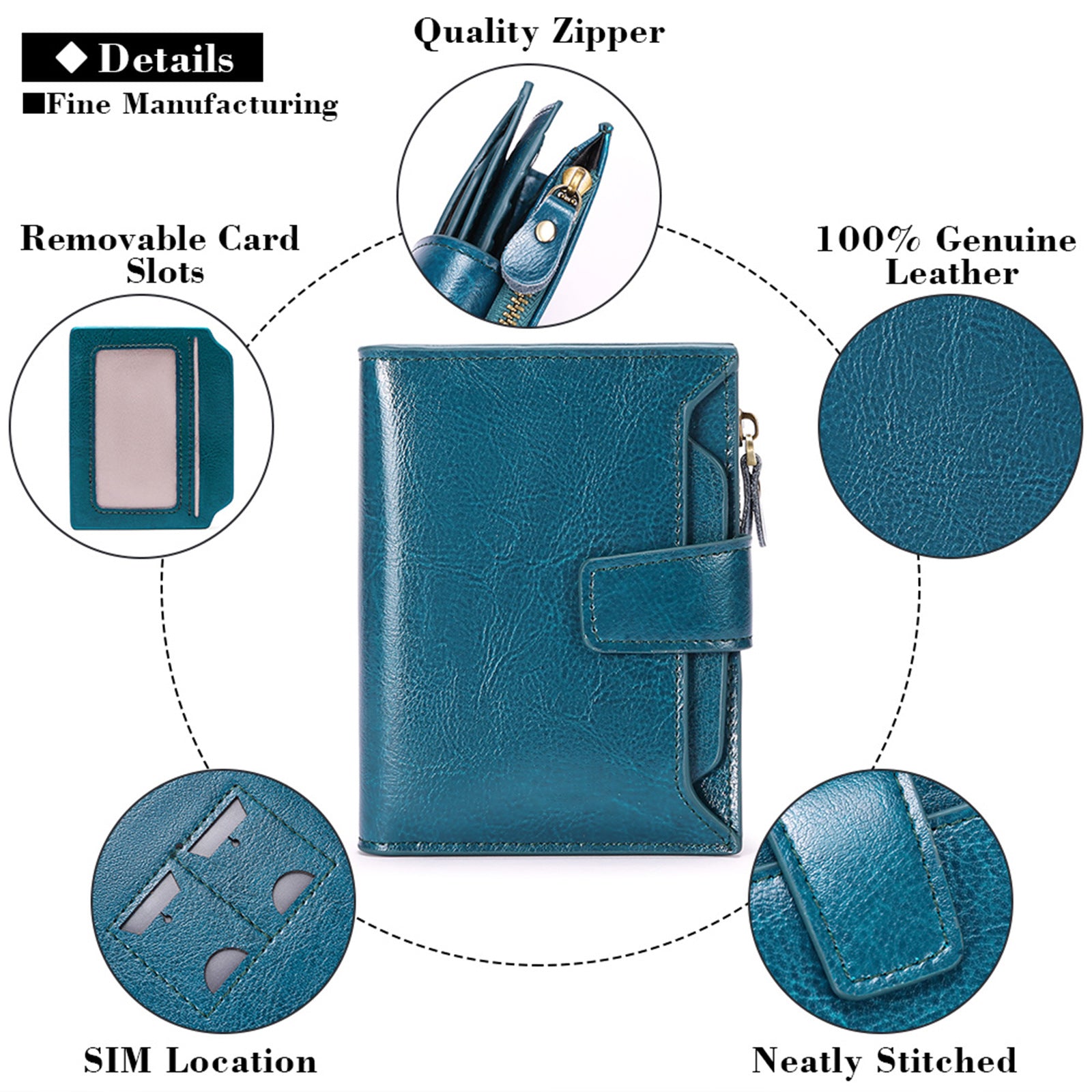 Brown Premium Genuine Leather RFID Blocking Women's Wallet - Lightweight, Multi-Functional, and Stylish V888-ELOSUNG21962