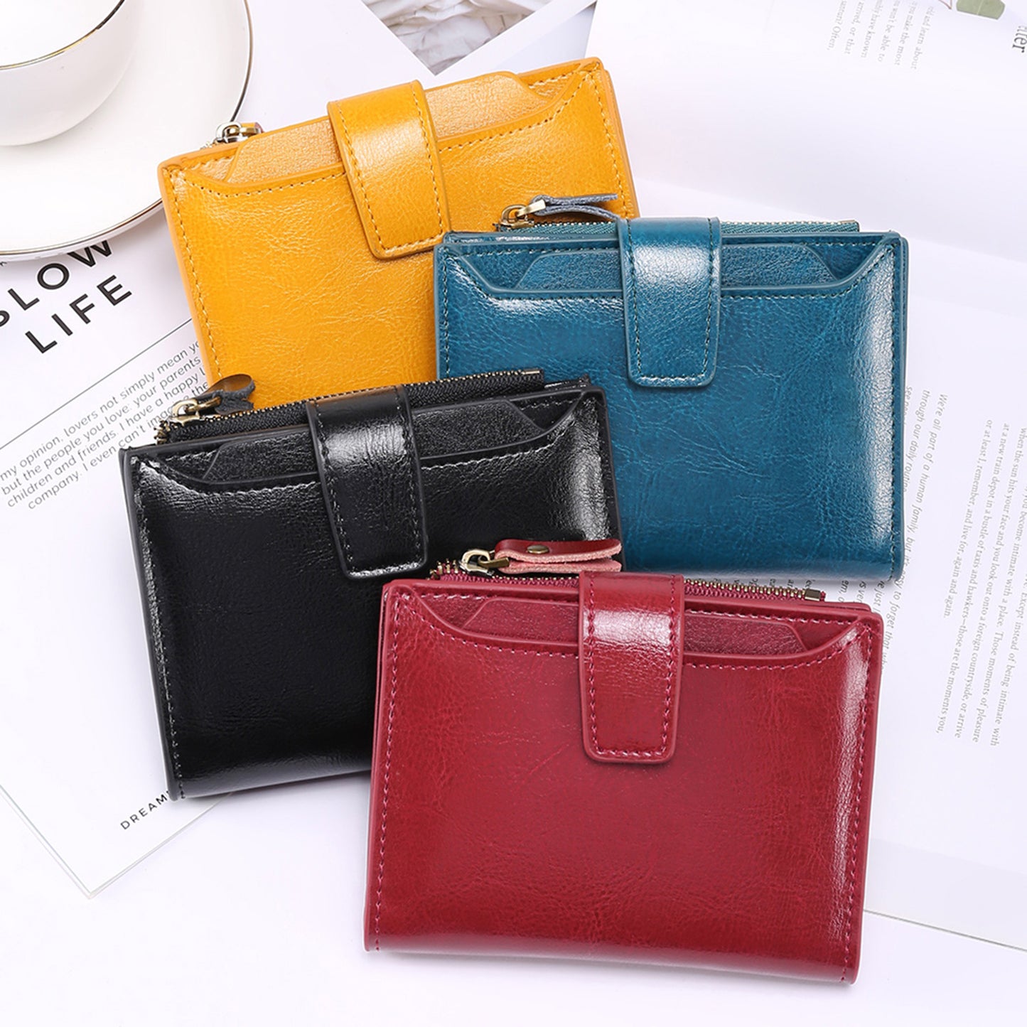 Brown Premium Genuine Leather RFID Blocking Women's Wallet - Lightweight, Multi-Functional, and Stylish V888-ELOSUNG21962