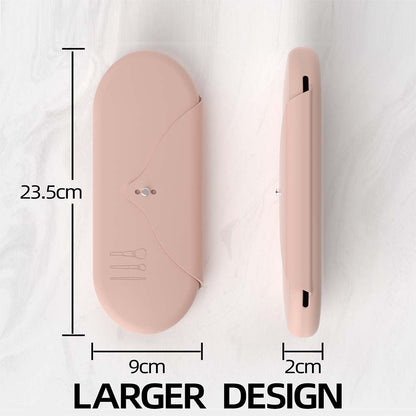 2 Pcs Pink Elegant Silicone Makeup Brush Storage Case - Travel-Friendly, Dustproof, and Multi-Functional V888-ELOSUNG21971