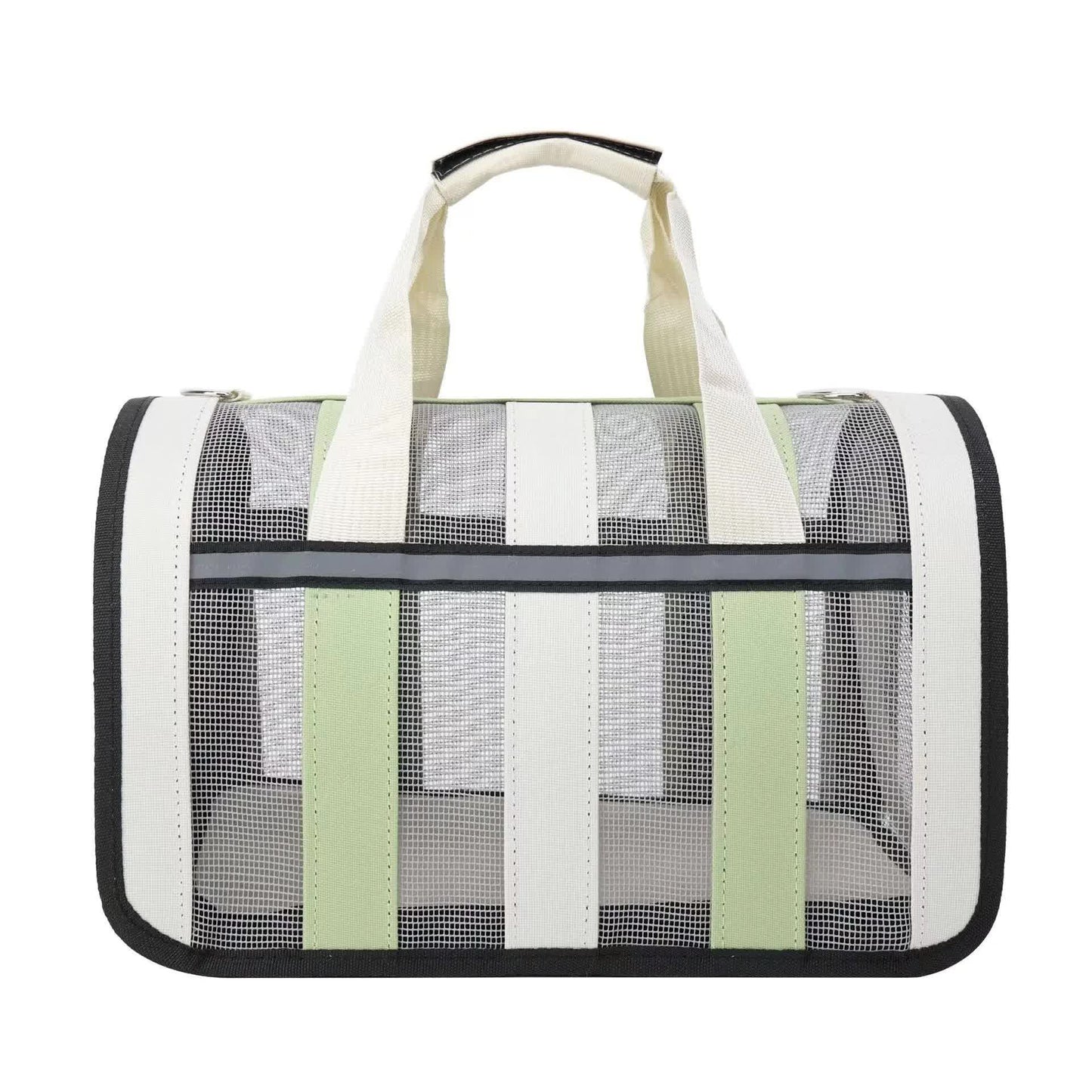Size M Light Green And White Foldable Pet Carrier Bag - Lightweight, Breathable, and Spacious for All Seasons V888-ELOSUNG21990
